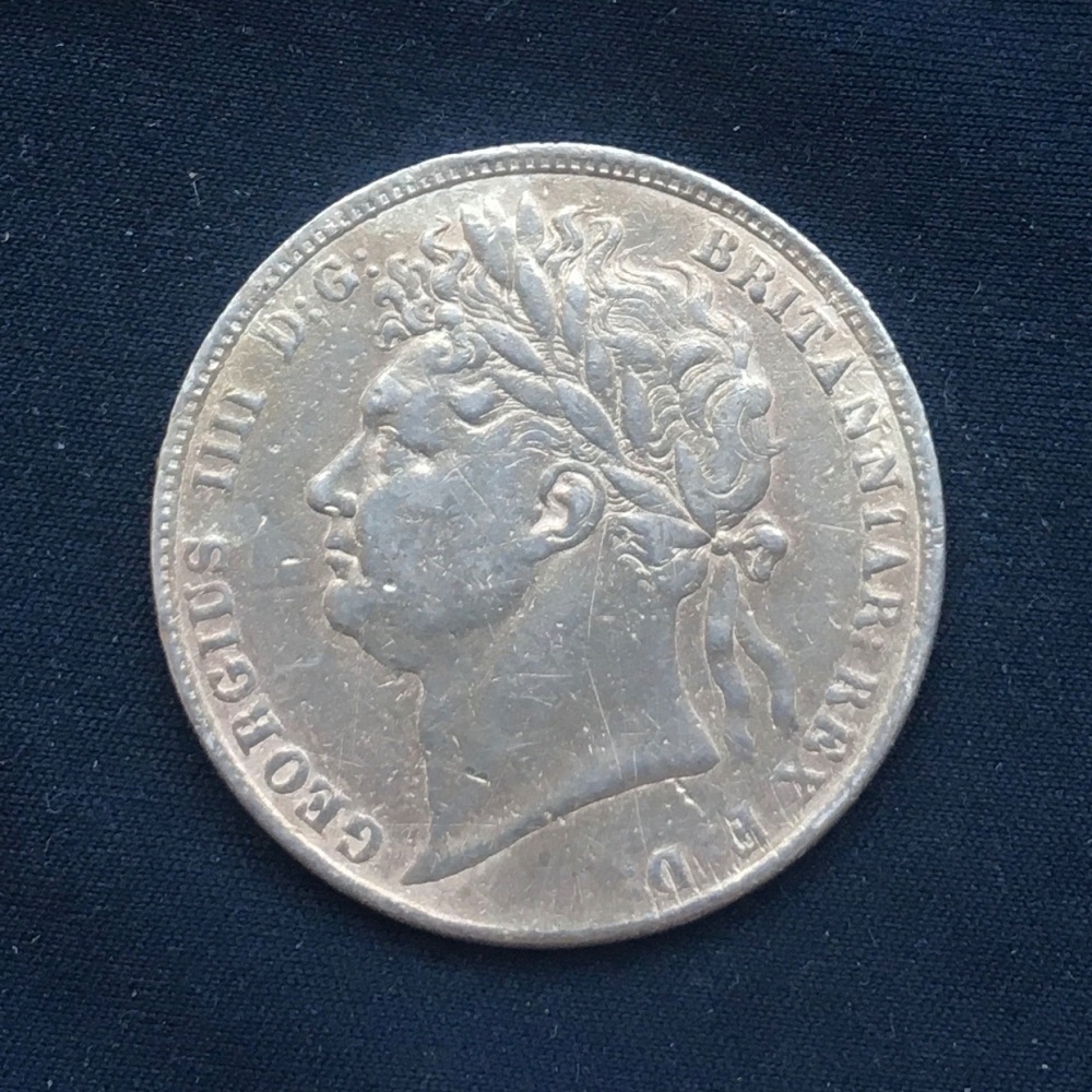 George IV *1823* 2nd Reverse Silver Half Crown - Original British Coin - GVF