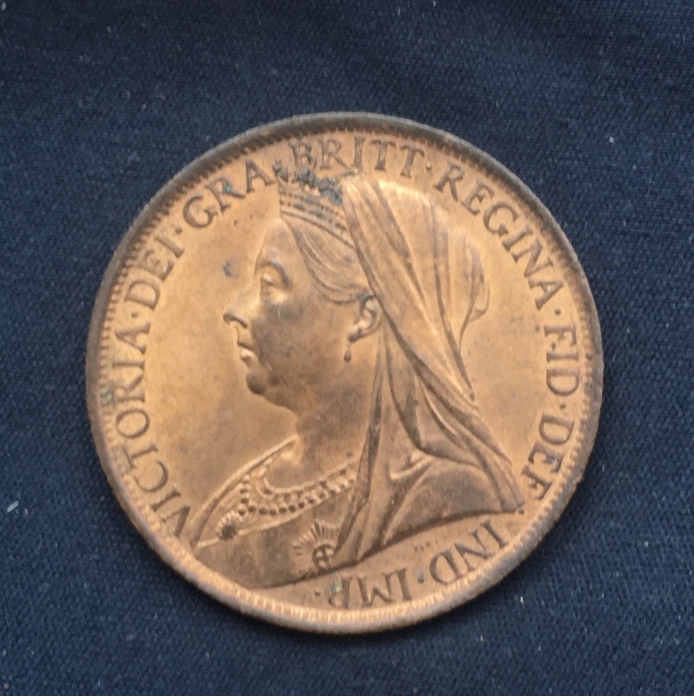 Victoria *1899* Bronze Penny - Original British Coin - UNC
