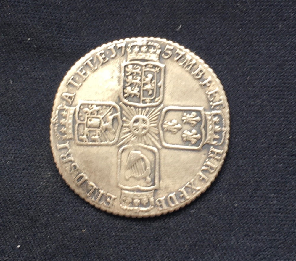 George II *1757* Silver Sixpence - Original British Coin - EF