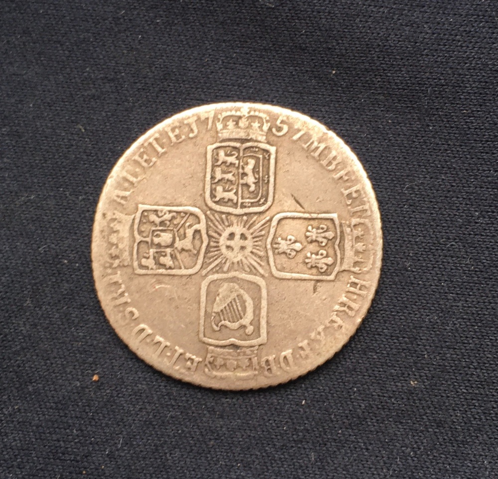 George II *1757* Silver Sixpence - Original British Coin - VF