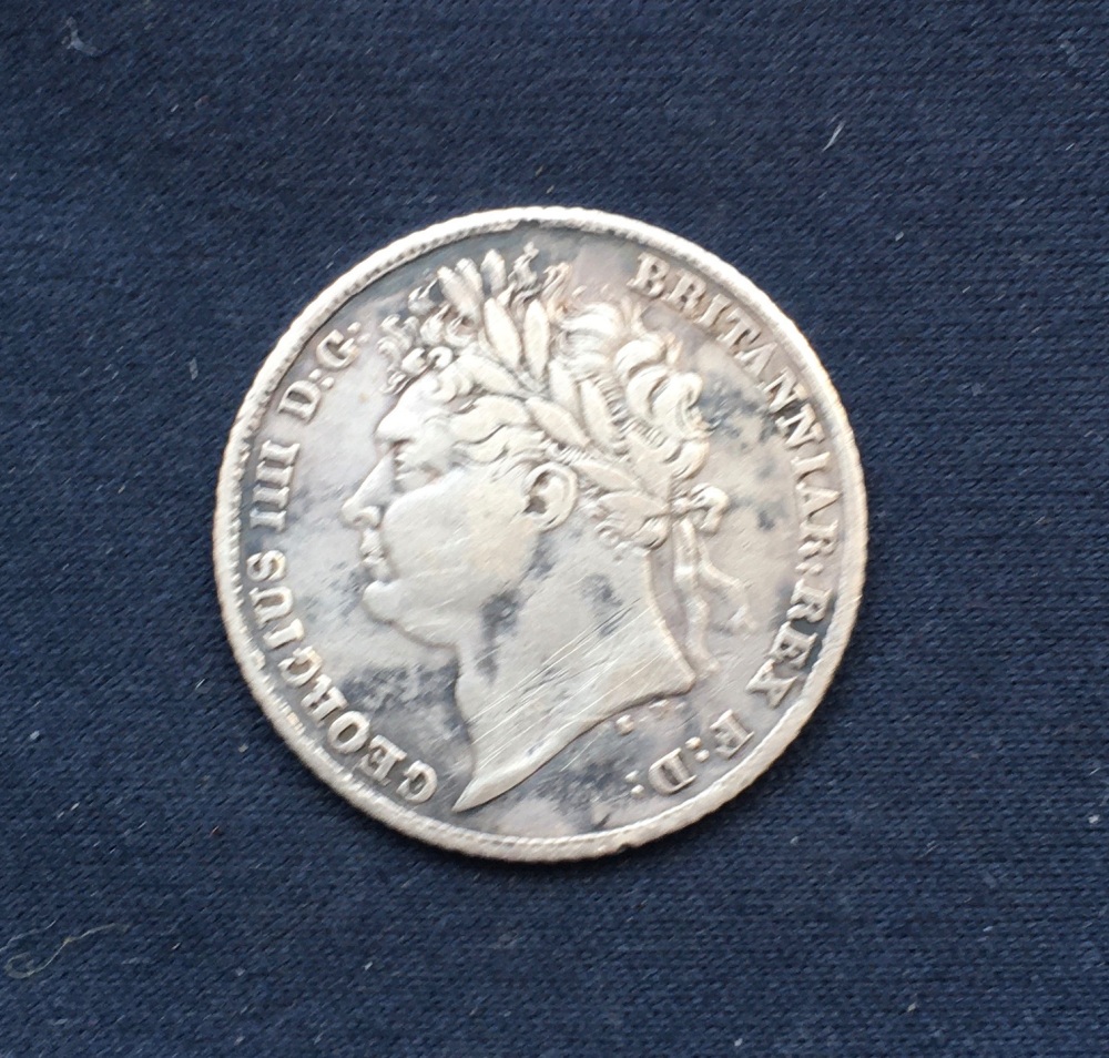 George IV *1825* Silver Sixpence - Original British Coin - GVF