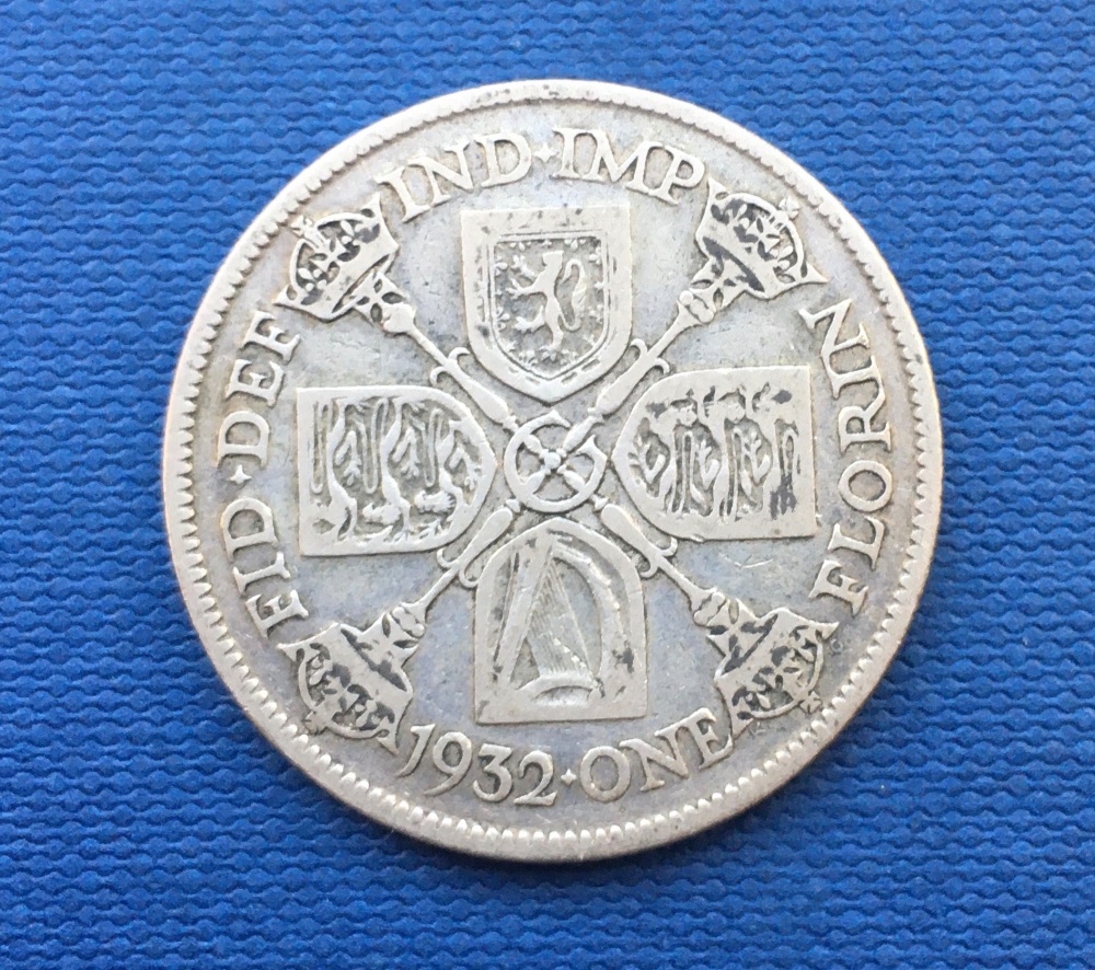 George V *1932* Silver One Florin - Low Mintage - British Coins