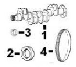 CaterpillarÂ® 3054T Front and Rear Seal, Crankshaft Kit and Ring Gear