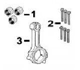 KubotaÂ® 05 Series D1105 Con Rods, Con Rod Bushing, Nuts, Bolts