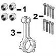 KubotaÂ® 05 Series D1105 Con Rods, Con Rod Bushing, Nuts, Bolts