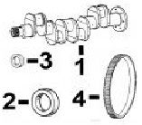 CaterpillarÂ® 3054T Front and Rear Seals, Crankshaft Kit and Ring Gear