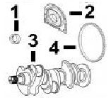 CaterpillarÂ® 3054CE Front and Rear Seals and Crankshaft Kit and Ring Gear