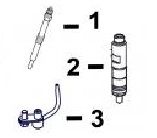 CaterpillarÂ® 3054CE Glow Plug, Injector and Piston Cooling Nozzle