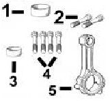 YanmarÂ® 4TNE98 Indirect Injection Con Rod Bushing, Nuts, Bolts, Connecting Rod, Bushing Cam