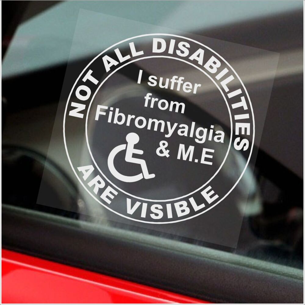 Sticker Not All Disabilities Are Visible Sign Disabled Window I Suffer from M.E and Fibromyalgia Label Myalgic Encephalomyelitis Awareness Disability