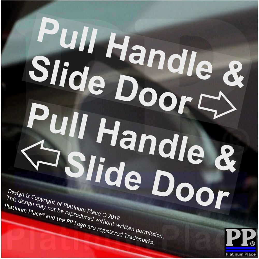 Sticker Pull Handle and Slide Door Signs Taxi Warning Reverse Window Security Vehicle Damage Protection Health and Safety Labels Cab Van Notice
