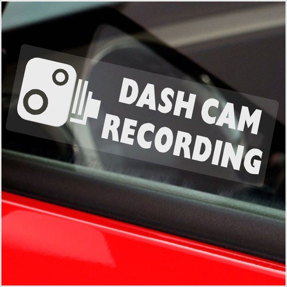 Signs Dash Cam Recording Window Stickers CCTV Camera Vehicle Security Warning Safety Video Protection Deterrent Notice Reverse Labels Car White