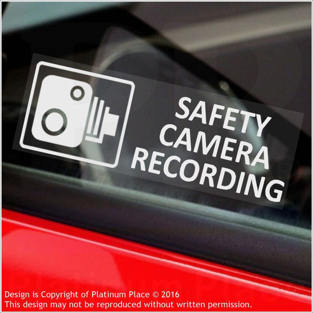 Signs Safety Camera Recording Stickers CCTV Window Dash Cam Vehicle Car Security Internal Reverse Warning Video Accident Notice Labels White
