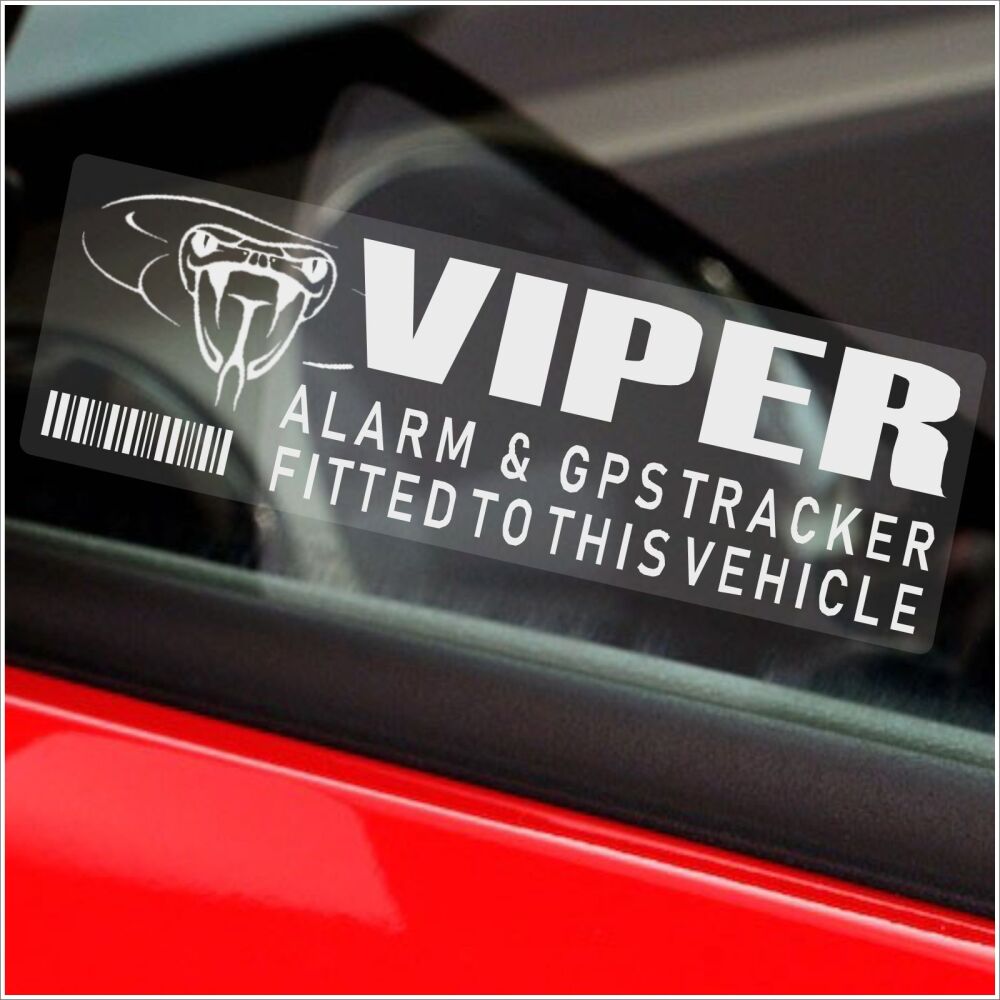 Signs Viper Alarm and GPS Tracking Fitted to this Vehicle Window Stickers Warning Tracker Device Security Tracked Safety Protection Labels White