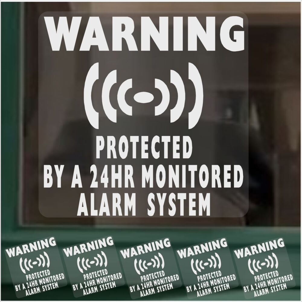 Signs Protected Monitored Alarm System Window Stickers 24hr Property Protec
