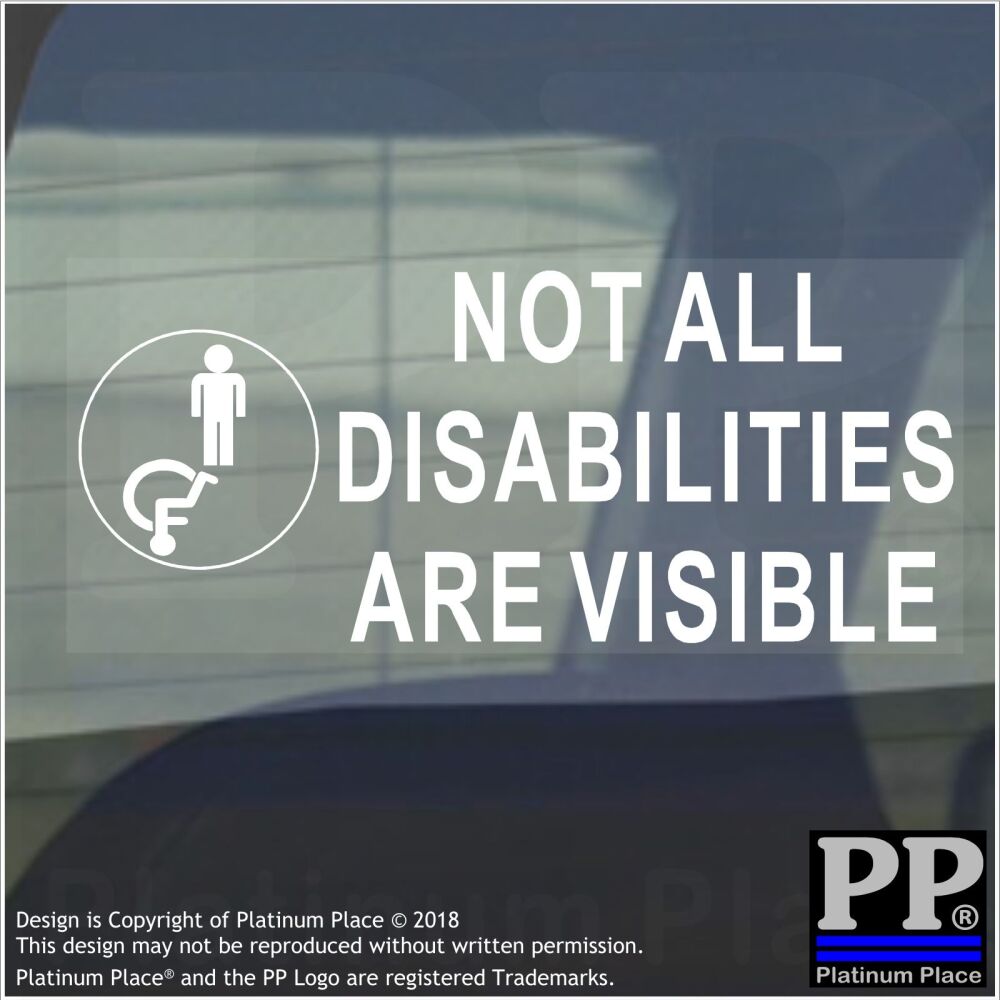 Sticker Not All Disabilities Are Visible Sign Disabled Window Male Label Mobility Badge Holder Awareness Notice Driver Disability Wheelchair LG