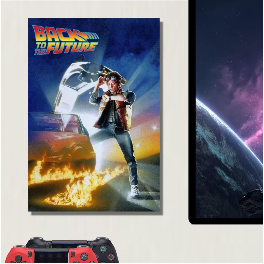 METAL Back To The Future Movie Poster Sign Tin Aluminium Door Plaque Cinema Film Living Room Bedroom Wall Art Man Cave Marty McFly Doc Brown Part One