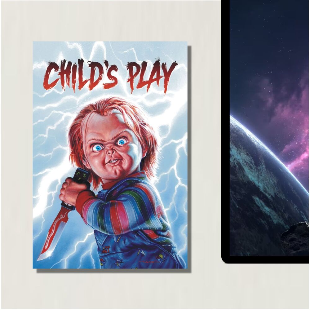 METAL Sign Child's Play Movie Poster Curse of Chucky Horror Tin Aluminum Plaque Cinema Film Living Room Bedroom Wall Art Door Cult Bride Seed Man Cave