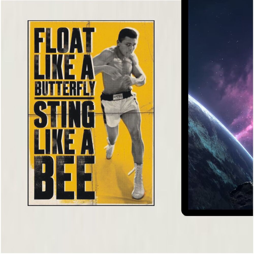 METAL Muhammad Ali Boxing Poster Sign Tin Aluminum Cassius Clay Float Like a Butterfly Sting Like a Bee Plaque Room Bedroom Wall Art Door Man Cave