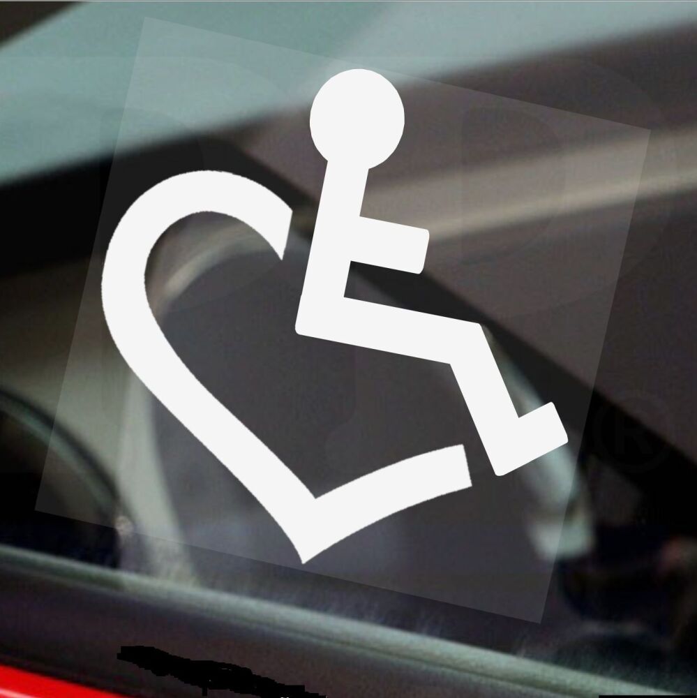 Sticker Disabled Wheelchair Heart Logo Sign Car Window Label Badge Notice Driver Mobility Disability Scooter Car Awareness Handicapped