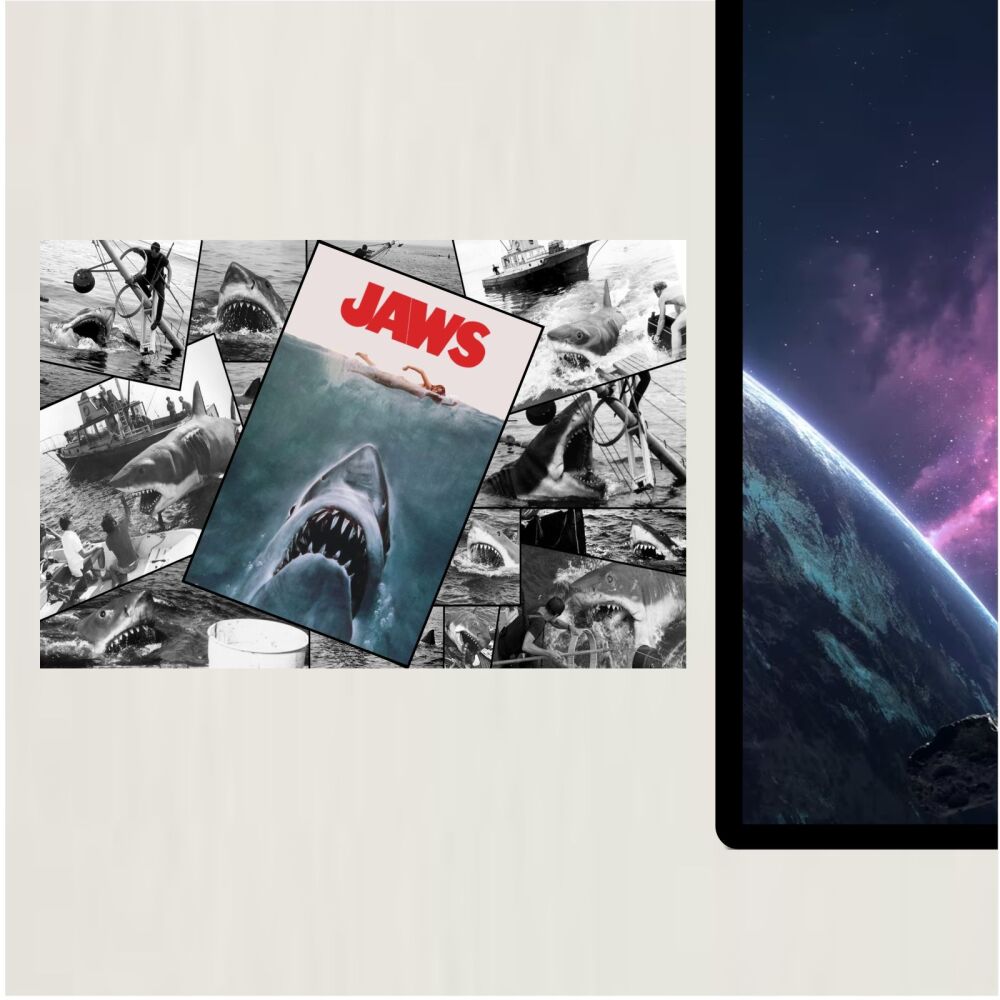 METAL Jaws Collage Movie Poster Shark Horror Sign Tin Aluminum Plaque Cinem