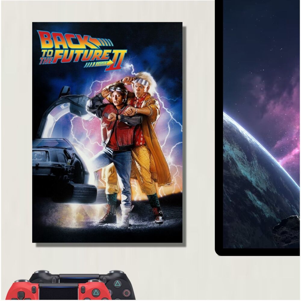 METAL Back To The Future Movie Poster Sign Tin Aluminum Door Plaque Cinema Film Living Room Bedroom Wall Art Man Cave Marty McFly Doc Brown Part Two