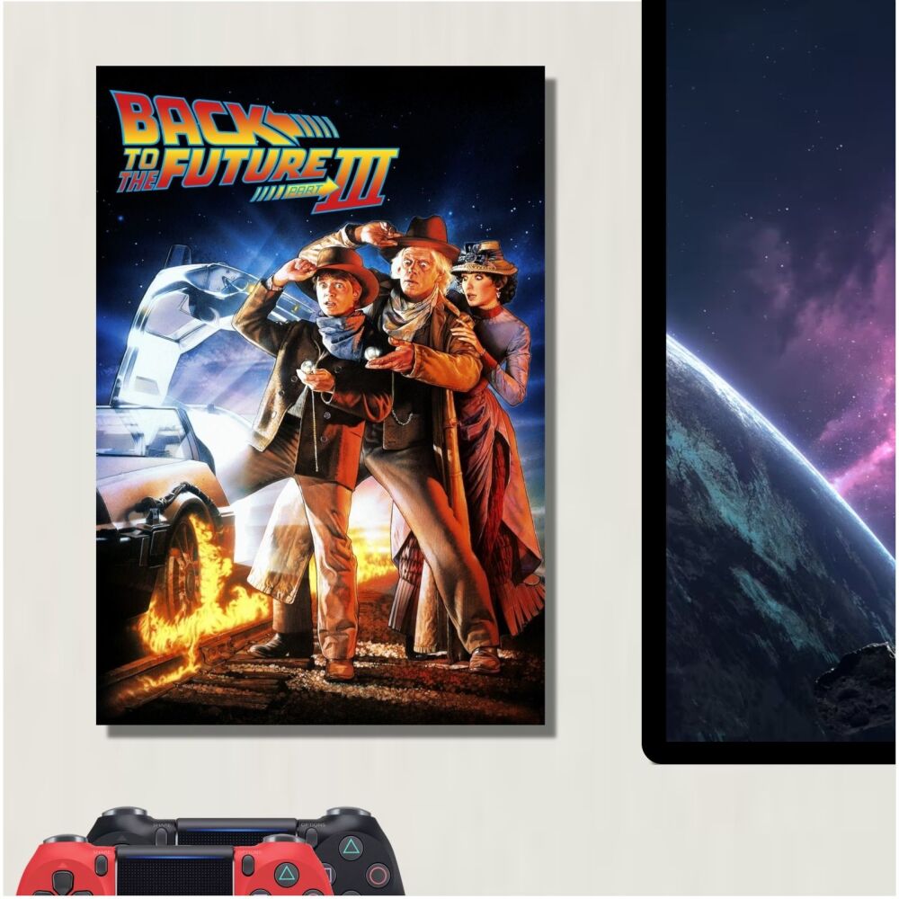 METAL Sign Back to the Future Movie Poster Part Three Tin Aluminum Door Plaque Cinema Film Living Room Bedroom Wall Art Man Cave Marty McFly Doc III