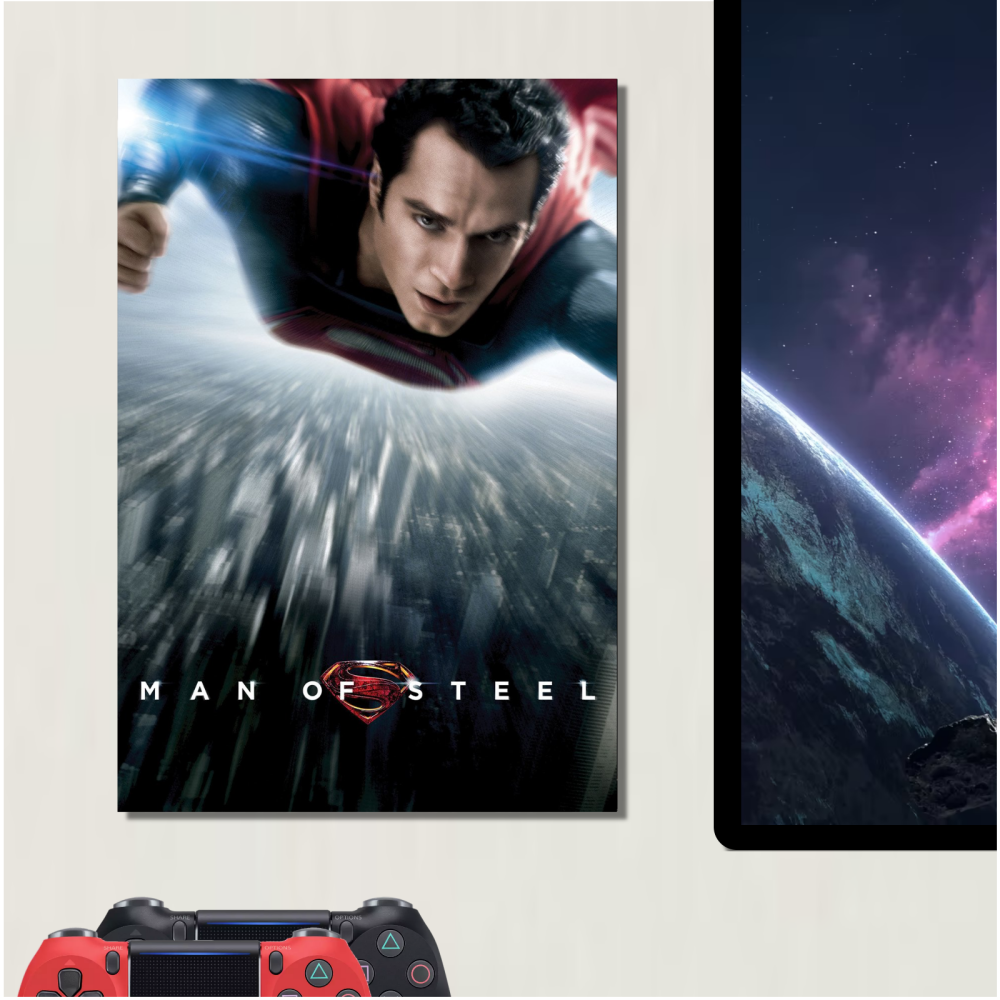 METAL Superman Man of Steel Movie Poster Sign Tin Aluminum Plaque Cinema Fi