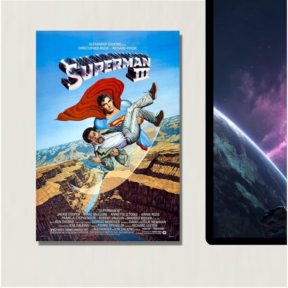 METAL Superman III 3 Movie Poster Sign Tin Aluminum Plaque Cinema Film Livi