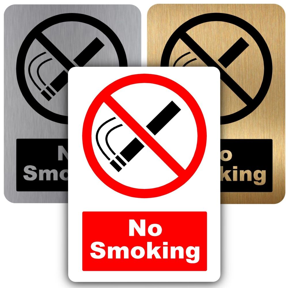 METAL No Smoking Warning Sign Logo Aluminum Tin Door Notice Health and Safe