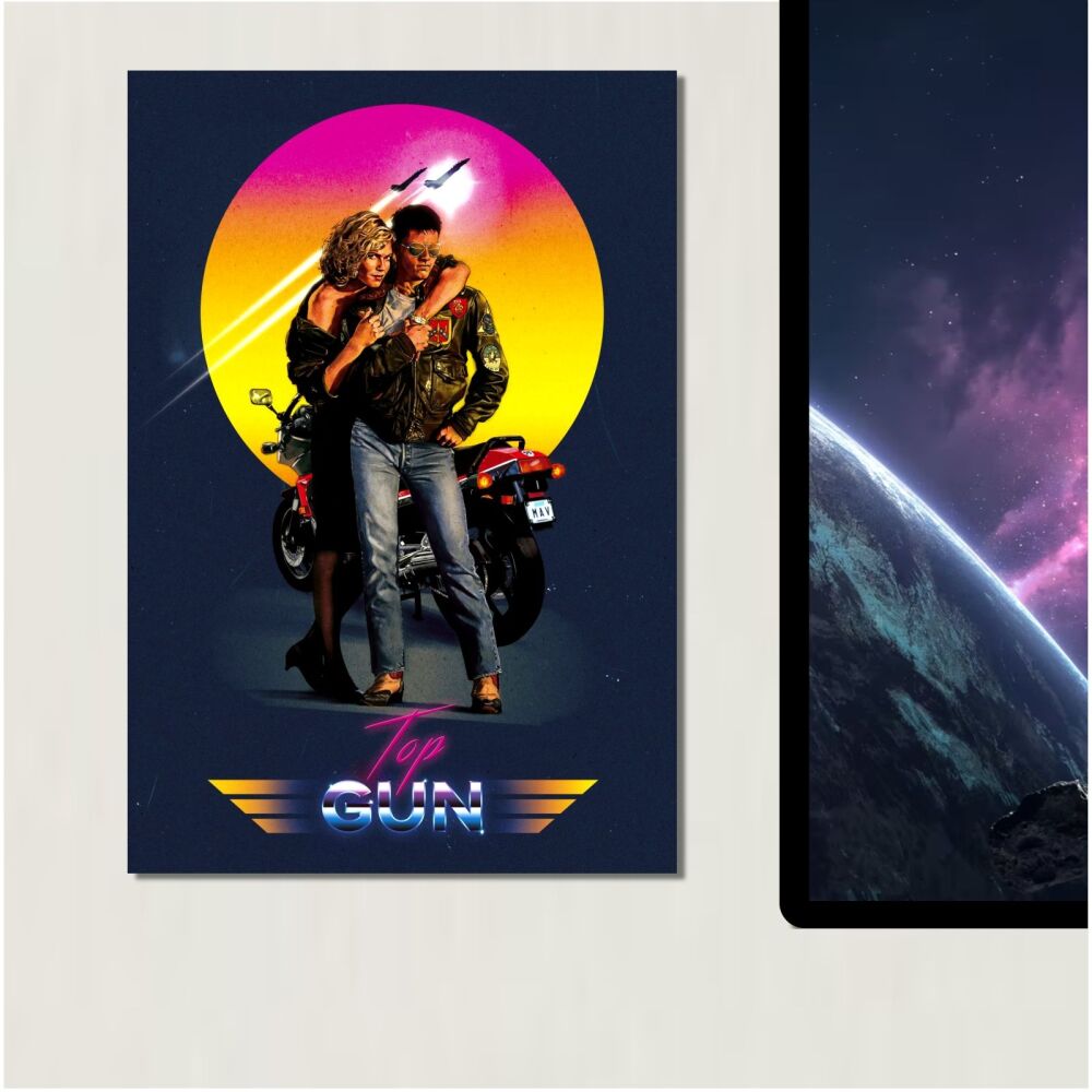 METAL Top Gun Movie Poster Sign Tin Aluminum Plaque Cinema Tom Cruise Film 