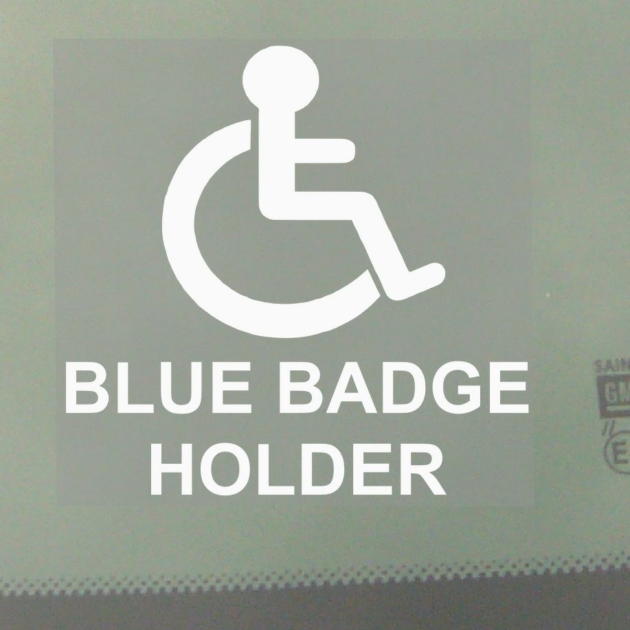 1 x Sticker Blue Badge Holder Disabled Logo Sign Window Label Notice Driver