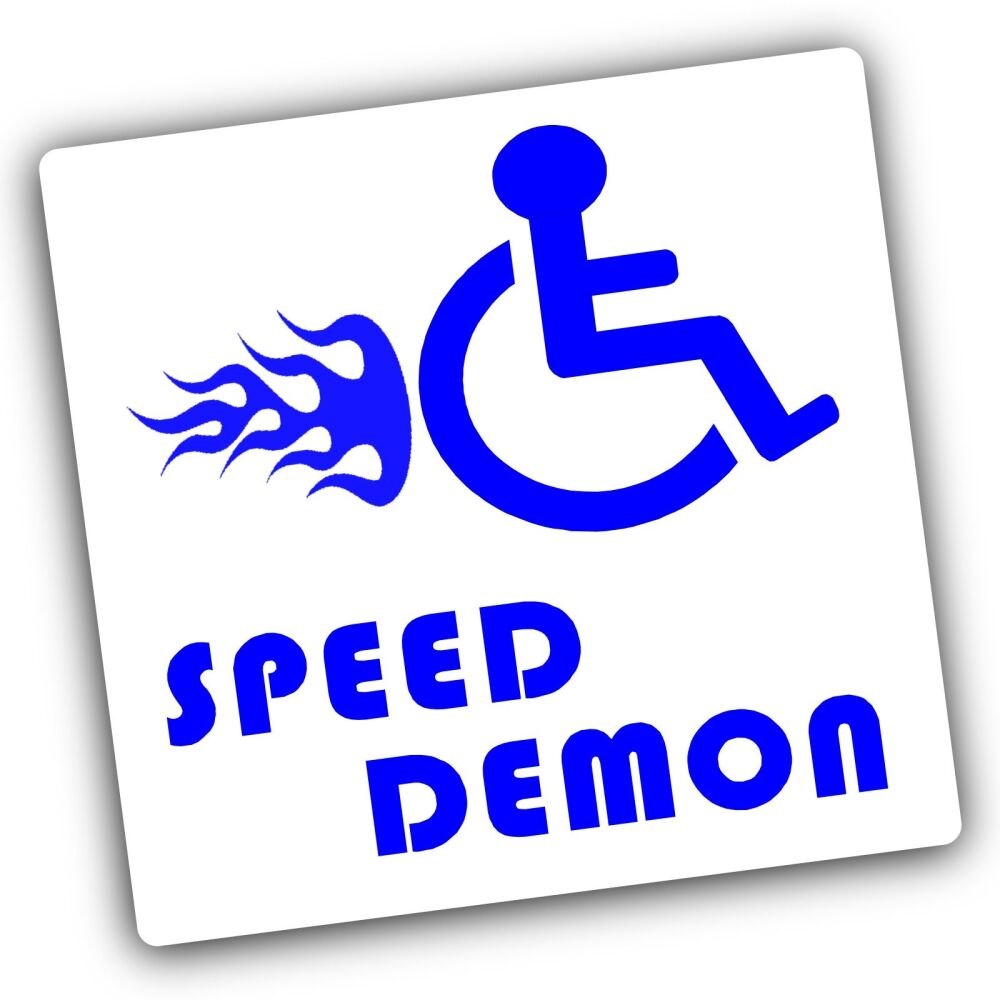 Sticker Speed Demon Sign Label Mobility Scooter Blue Badge Awareness Disabi