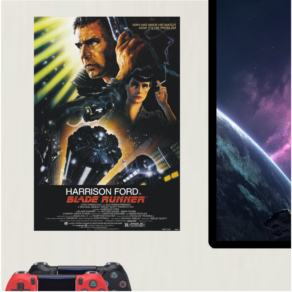 Metal Blade Runner Movie Poster Tin Aluminum Harrison Ford Sign Door Plaque