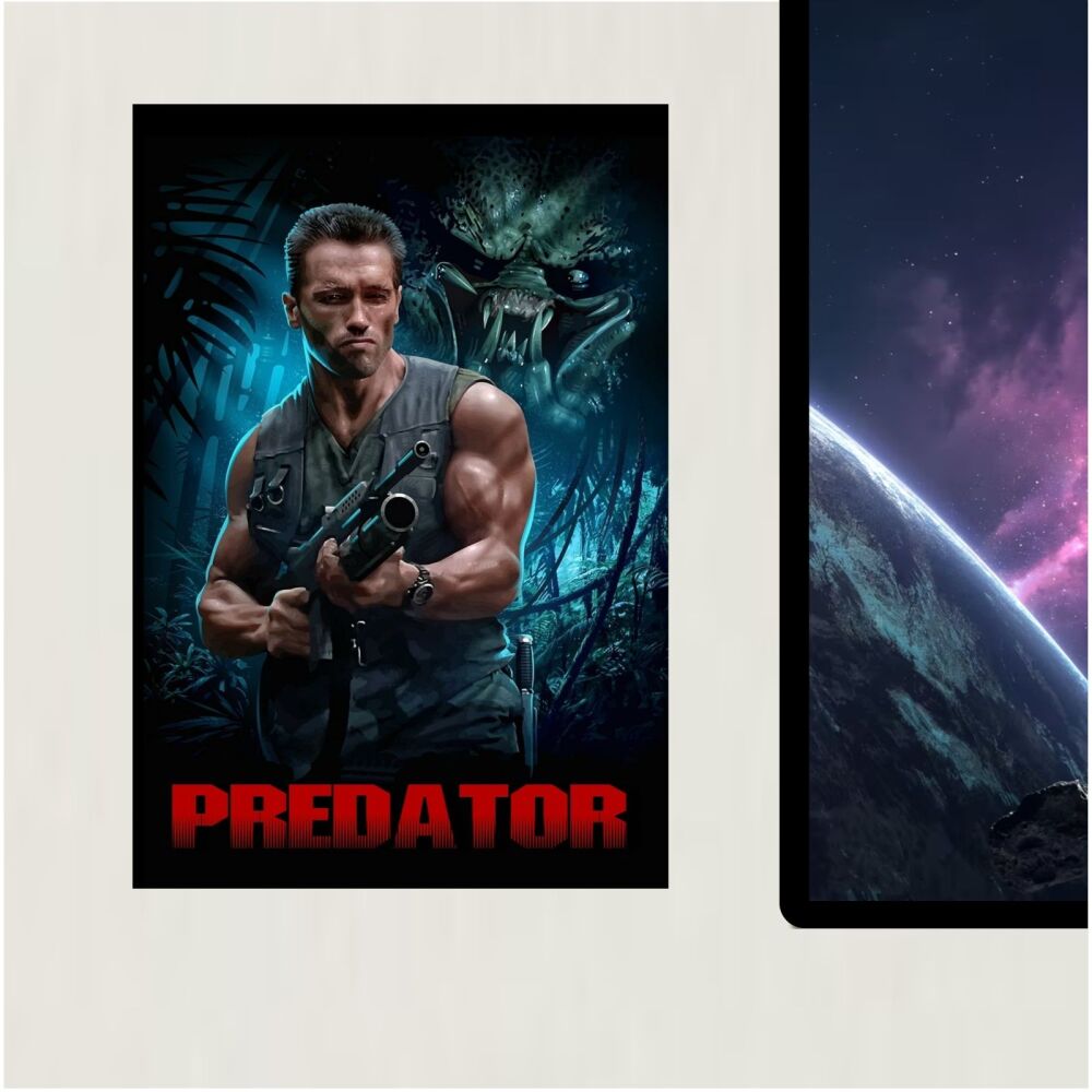 METAL Predator Movie Poster Tin Aluminum Arnold Schwarzenegger Sign Carl Weathers Door Plaque Wall Art Bed Living Alien Film Room Man Cave Remastered