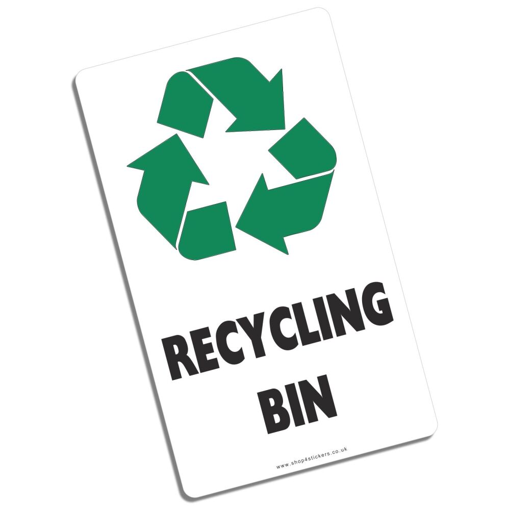 Sign Recycling Bin Sticker Recycle Trash Can Garbage Logo Environment Waste Hygiene Notice Label External Portrait R2