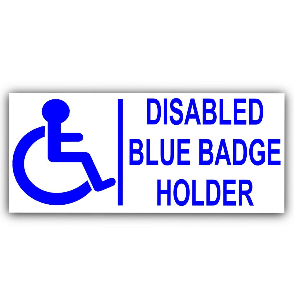 1 x Sticker Blue Badge Holder Disabled Logo Sign External Label Notice Vehi