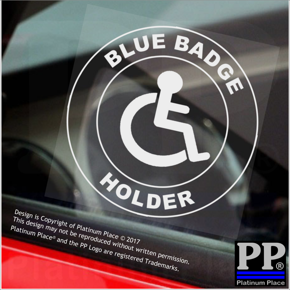 Sticker Blue Badge Holder Disabled Logo Sign Window Label Notice Driver Mobility Disability Wheelchair Scooter Car Awareness Handicapped Round Circle