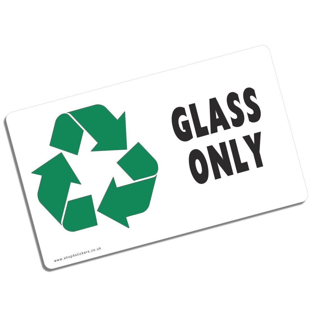 Sign Glass Only Recycling Bin Sticker Recycle Trash Can Garbage Logo Environment Waste Hygiene Notice Label External Landscape GO1
