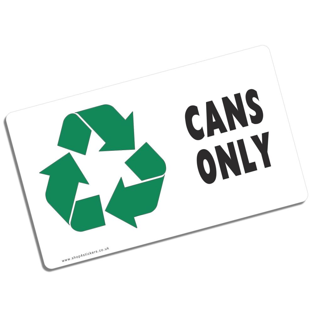Sign Cans Only Recycling Bin Sticker Recycle Trash Can Garbage Logo Environment Waste Hygiene Notice Label External Landscape CO1