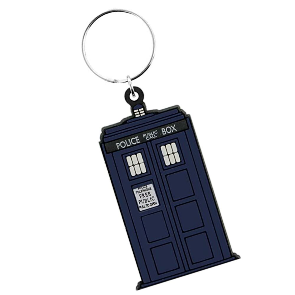 Tardis Keychain Doctor Who Dalek Sonic Screwdriver Master Torchwood Bag Tag Rubber Keyring Car Key Split Ring Holder Chain Luggage Fob Identification