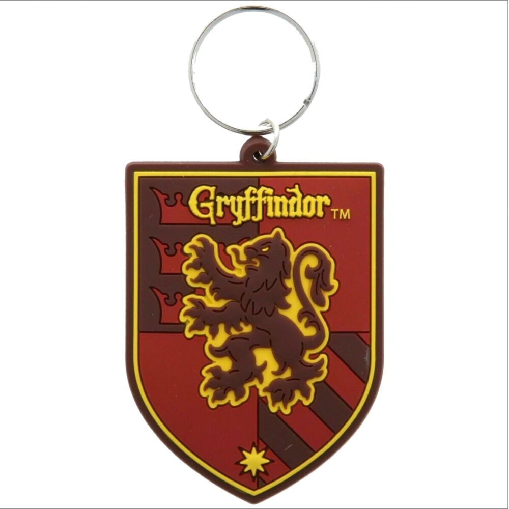 Gryffindor House Crest Keychain Harry Potter Hogwarts Wizard Bag Tag Rubber