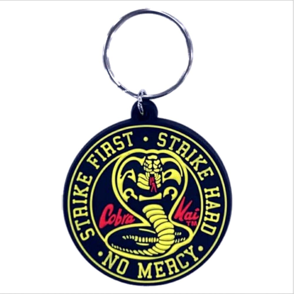 Cobra Kai Snake Logo Round Keychain Karate Kid Martial Arts Kung Fu Bag Tag