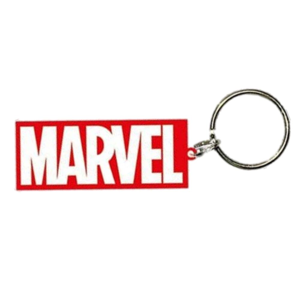 Marvel Keychain Comics Superheroes MCU Avengers Iron Man Bag Tag Rubber Keyring Car Key Split Ring Holder Chain Luggage Fob Identification Logo Design
