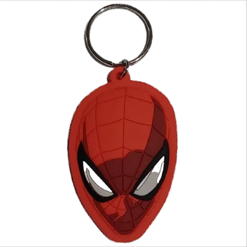 Spider-Man Head Keychain Marvel Comics Superheroes Avengers Bag Tag Rubber 