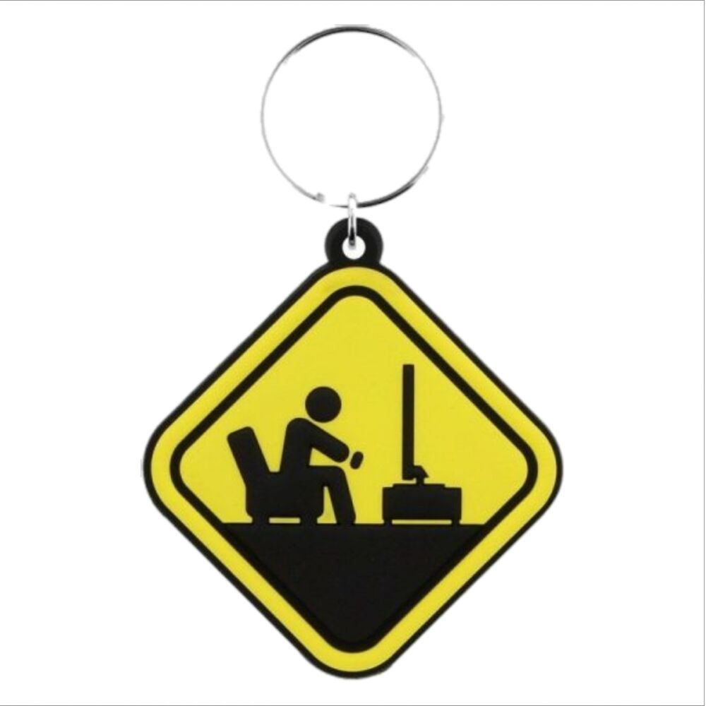 Keep Out Gamer at Work Keychain Gaming Games Xbox Playstation Ps PC Bag Tag Rubber Keyring Car Key Split Ring Holder Chain Luggage Fob Identification