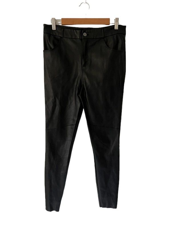 Size 10 black faux leather tapered trousers from Maison de Nimes