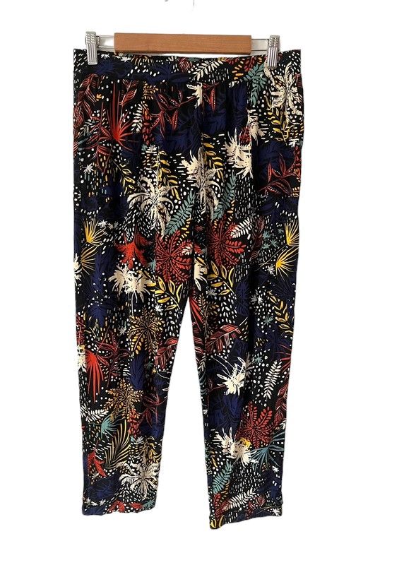 George Size 12-14 leaf print relaxed jersey feel pants