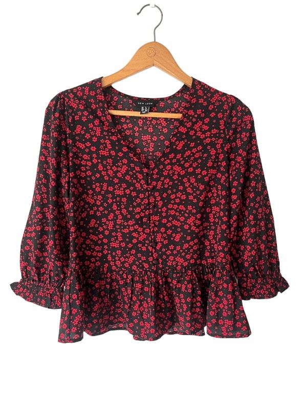 New Look size 6 floral print 3/4 sleeve top