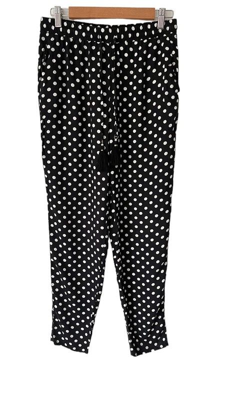Size 10 black & white spot print light weight trousers